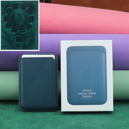 With Box for  Magsafe Leather Magnetic Wallet Card Holder Case for Iphone 12 13 14 15 16 Pro Max Cover Brand Accessories