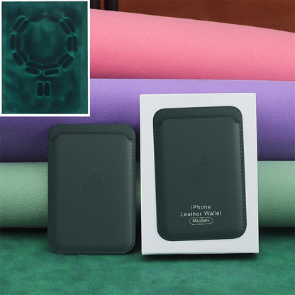 With Box for  Magsafe Leather Magnetic Wallet Card Holder Case for Iphone 12 13 14 15 16 Pro Max Cover Brand Accessories