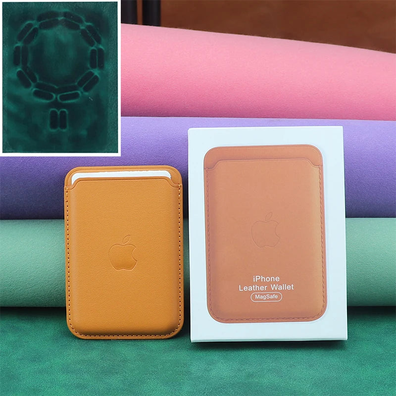 With Box for  Magsafe Leather Magnetic Wallet Card Holder Case for Iphone 12 13 14 15 16 Pro Max Cover Brand Accessories