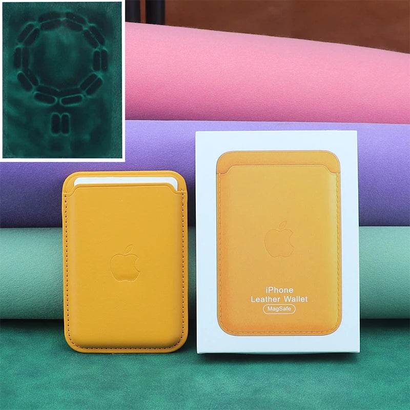 With Box for  Magsafe Leather Magnetic Wallet Card Holder Case for Iphone 12 13 14 15 16 Pro Max Cover Brand Accessories