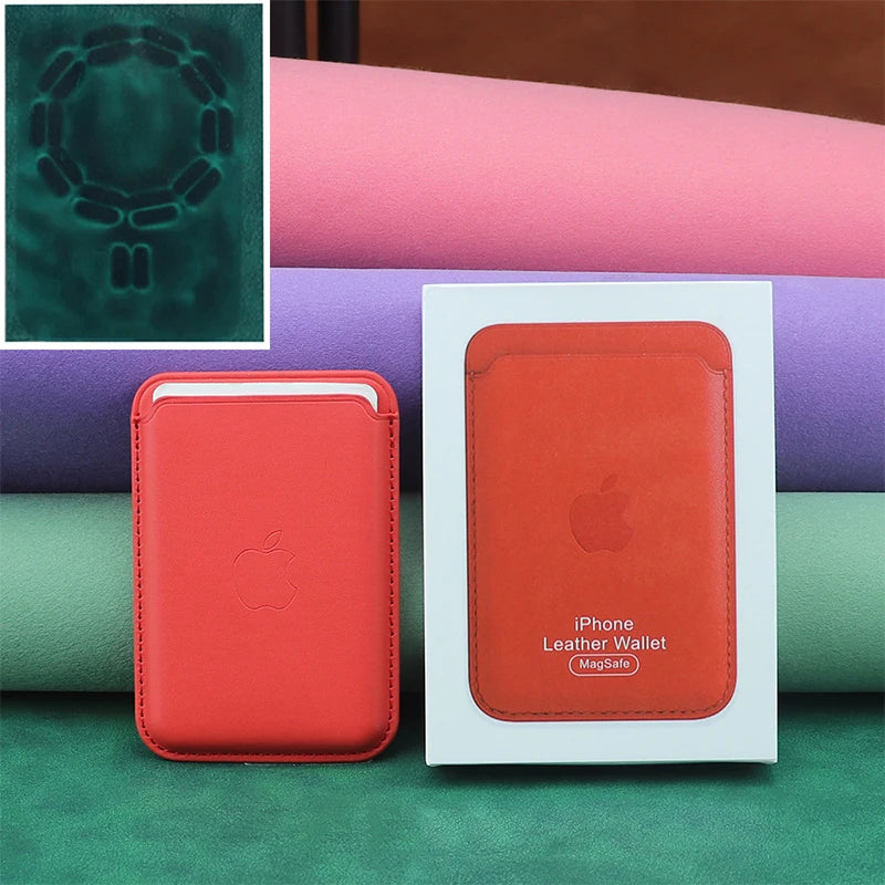 With Box for  Magsafe Leather Magnetic Wallet Card Holder Case for Iphone 12 13 14 15 16 Pro Max Cover Brand Accessories