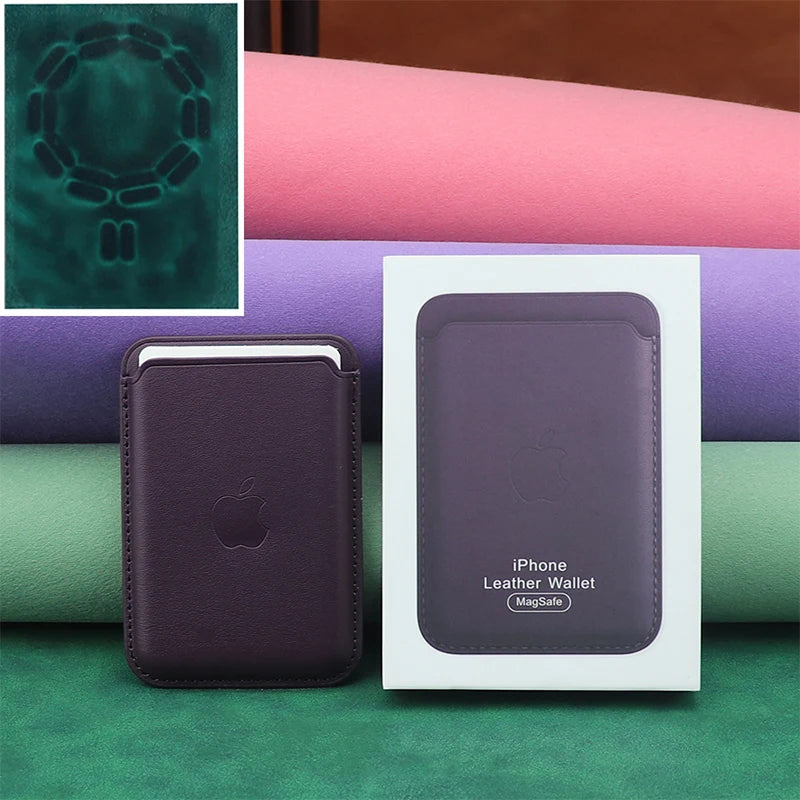 With Box for  Magsafe Leather Magnetic Wallet Card Holder Case for Iphone 12 13 14 15 16 Pro Max Cover Brand Accessories