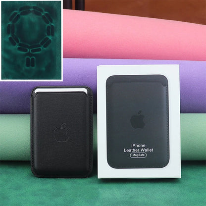 With Box for  Magsafe Leather Magnetic Wallet Card Holder Case for Iphone 12 13 14 15 16 Pro Max Cover Brand Accessories